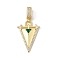 Brass Micro Pave Cubic Zirconia European Dangle Pendants, Triangle Charms, Green, 29x20.5x5mm, Hole: 8x5mm