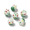 Handmade Lampwork Bumpy Beads, Ice Cream Cake, Green, 12~13x10.5~13x10.5~13mm, Hole: 1.2~1.6mm