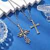 2Pcs 2 Styles Alloy Cross Pendant Necklaces NJEW-JN05116-2