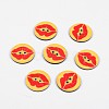2-Hole Flat Round with Lips Pattern Acrylic Buttons BUTT-F055-01F-1