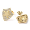 Rack Plating Brass Micro Pave Cubic Zirconia Stud Earrings EJEW-M230-15G-2