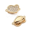 Brass Micro Pave Clear Cubic Zirconia Box Clasps KK-C075-14G-2