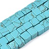 Dyed Synthetic Turquoise Beads Strands G-T139-8x8-43A-4