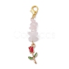 Valentine's Day Natural Rose Quartz Chip Pendant Decorations HJEW-JM01331-3