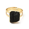 Natural Tourmaline Irregular Nugget Adjustable Ring RJEW-F132-04G-3