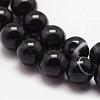 Natural Black Agate Bead Strands G-K166-13-10mm-05-3