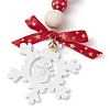 Christmas Snowflake Wood Pendant Decorations HJEW-TA00301-4