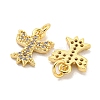 Brass Micro Pave Clear Cubic Zirconia Charms KK-Z044-37G-2