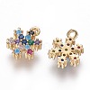 Brass Micro Pave Cubic Zirconia Charms ZIRC-L075-47G-2