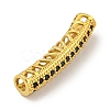 Brass Micro Pave Black Cubic Zirconia Beads KK-G493-12G-02-2