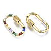 Brass Micro Pave Cubic Zirconia Screw Carabiner Lock Charms ZIRC-N039-003A-NF-2