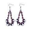 Glass Beads Dangle Earrings EJEW-JE02987-2