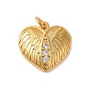 Rack Plating Brass & Clear Cubic Zirconia Pendants KK-S372-29G-1