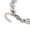 304 Stainless Steel Ball Chain Beaded Bracelets for Women BJEW-B092-05P-3