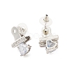 Clear Cubic Zirconia Heart Clasp Stud Earring with 925 Sterling Silver Pins EJEW-A084-02P-2