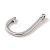 Non-Tarnish 304 Stainless Steel Hook Clasps STAS-C109-14B-P-2