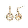 Brass Micro Pave Cubic Zirconia Stud Earring Findings KK-S364-063-2