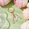 Alloy Enamel Acrylic with Natural Rose Quartz Keychain KEYC-JKC00806-06-2