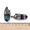 Natural Fluorite Faceted Sword Pendants G-Q163-01AS-04-3