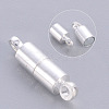 Silver Color Plated Column Brass Magnetic Clasps X-KK-J149-S-2