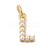 Rack Plating Brass with ABS Plastic Imitation Pearl Charms KK-B092-30L-G-1