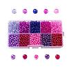 Mix Baking Painted Crackle Glass & Glass Pearl Bead Sets HY-X0009-4mm-10-1