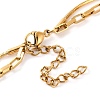 304 Stainless Steel Double Layer Square Snake Chain & Cable Chain Necklaces for Women NJEW-G140-01B-G-3