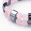 Natural Rose Quartz Stretch Bracelets BJEW-JB02837-01-2