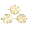 Rack Plating Brass Micro Pave Clear Cubic Zirconia Connector Charms KK-K332-17G-1