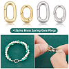 BENECREAT 8Pcs 4 Styles Brass Spring Gate Rings KK-BC0013-66-4