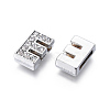 Alloy Initial Slide Charms with Grade A Rhinestones ALRI-R032-E-FF-2