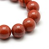 Round Natural Red Jasper Beads Strands G-P062-15-3
