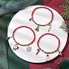 3Pcs 3 Styles Christmas Theme Glass Beaded Stretch Bracelet Sets for Women BJEW-TA00534-2