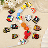 CHGCRAFT 16pcs 16 styles Back-to-school Theme Silicone Focal Beads SIL-CA0003-36-5