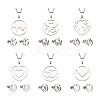 Kissitty 6 Sets 6 Style Valentine's Day Heart Jewelry Set SJEW-KS0001-01-1