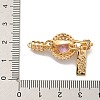 Brass Micro Pave Clear Cubic Zirconia Fold Over Clasps KK-U037-24G-01-3