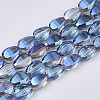 Translucent Electroplate Glass Beads Strands EGLA-T020-03B-1