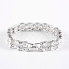 Mother's Day Noble Gift Ideas for Lady Platinum Plated Brass Micro Pave Cubic Zirconia CZ 2-Row Oval Link Chain Bracelets BJEW-L419-05-1
