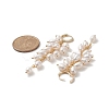 Natural Pearl Cluster Dangle Hoop Earrings EJEW-TA00202-2