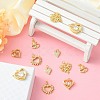 12Pcs 6 Styles Rack Plating Brass Pave Cubic Zirconia Pendants KK-CJ0002-05-5