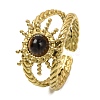 Natural Tiger Eye Finger Rings RJEW-Q822-56G-01-1