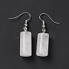 Natural Quartz Crystal Cylindrical Dangle Earrings EJEW-D188-01P-02-2