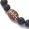 8.5mm Round Synthetic Lava Rock Stretch Bracelets BJEW-JB10378-3