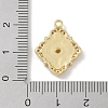 Rack Plating Brass Micro Pave Clear Cubic Zirconia Pendants KK-A224-04G-3