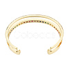 Colorful Cubic Zirconia Double Line Open Cuff Bangle BJEW-N014-011-3