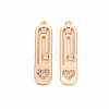 Brass Micro Pave Clear Cubic Zirconia Pendants KK-T062-194G-NF-1