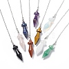 Mixed Natural & Synthetic Gemstone Pointed Dowsing Pendulums AJEW-B020-05P-1