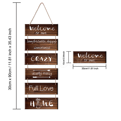 Solid Wood Hanging Wall Decorations HJEW-WH0024-006-1