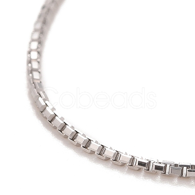 Anti-Tarnish Rhodium Plated 925 Sterling Silver Box Chain Necklace for Women NJEW-M190-02D-P-1