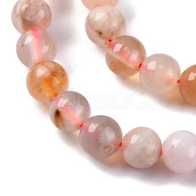 Natural Cherry Blossom Jasper Beads Strands G-B130-6mm-02-1